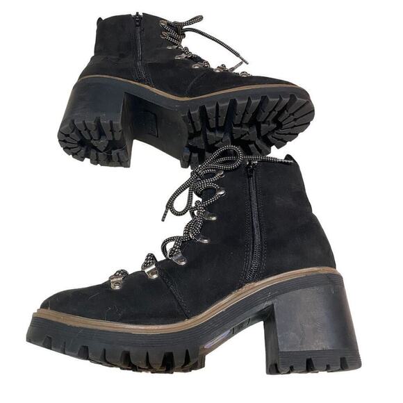 Espirit Flynn Boot Black Fabric Ankle Heeled Size 8.5 - Picture 6 of 10